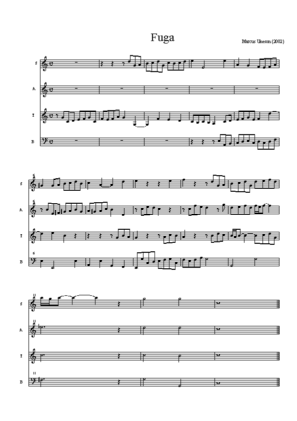 score of fuga